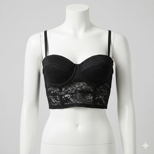 Elegant Black Lace Bustier